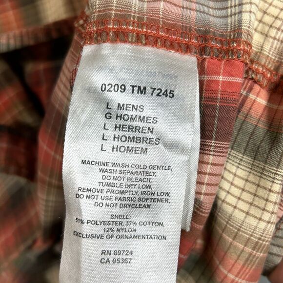 Columbia Titanium Mens L Shirt VENTED Long Sleeve Omni Shield Nylon Fish Orange - Picture 10 of 13